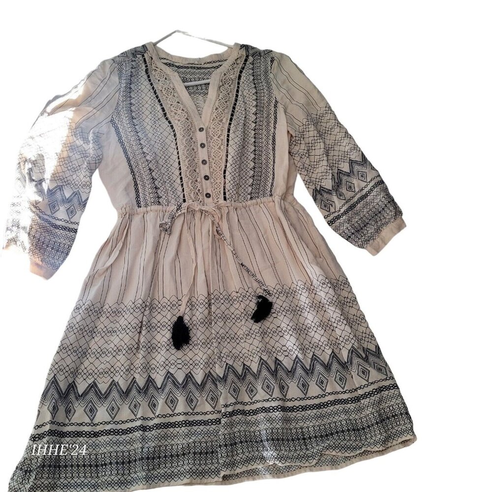 Anthropologie Floreat Casual Dress Ivory Size 8
